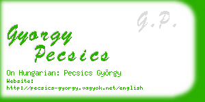 gyorgy pecsics business card