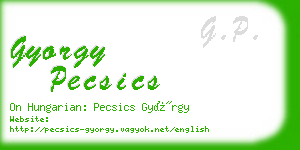 gyorgy pecsics business card